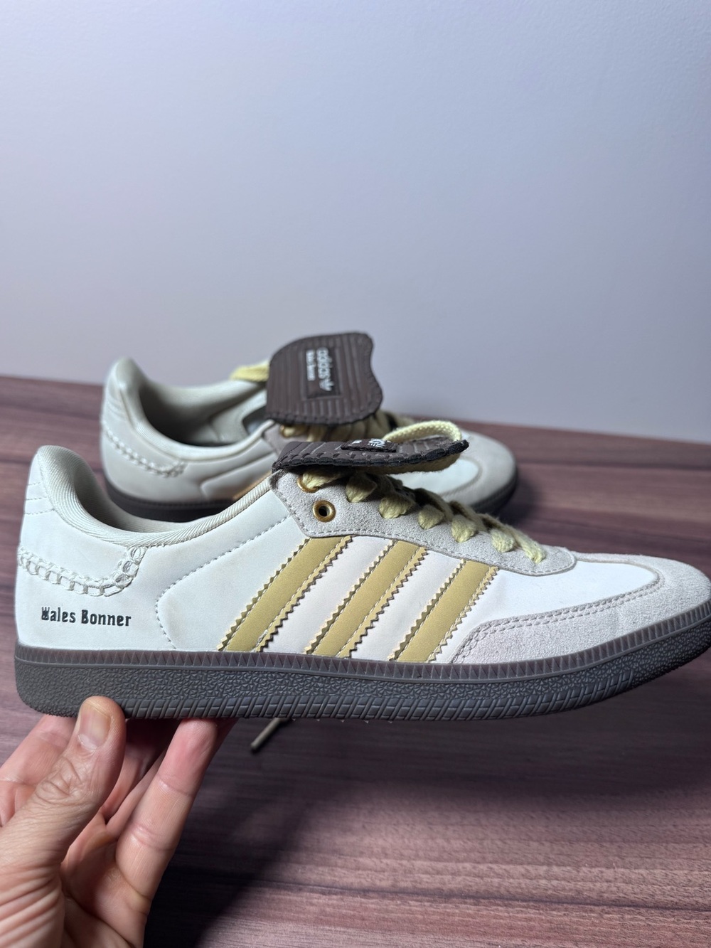 Wales Bonner Men’s Cream & Yellow Low-Top Sneakers
